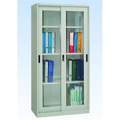 Metal Storage Filing Cabinet with Glass Sliding Doors - GD-METAL