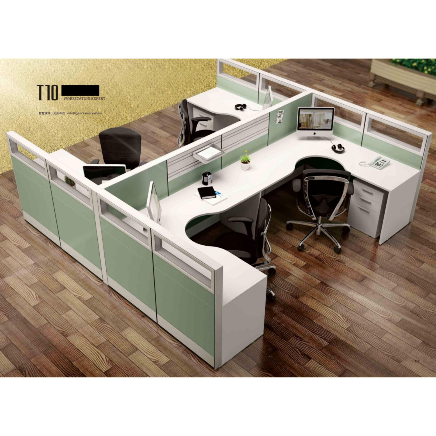 4-Seater Office Desk Workstations