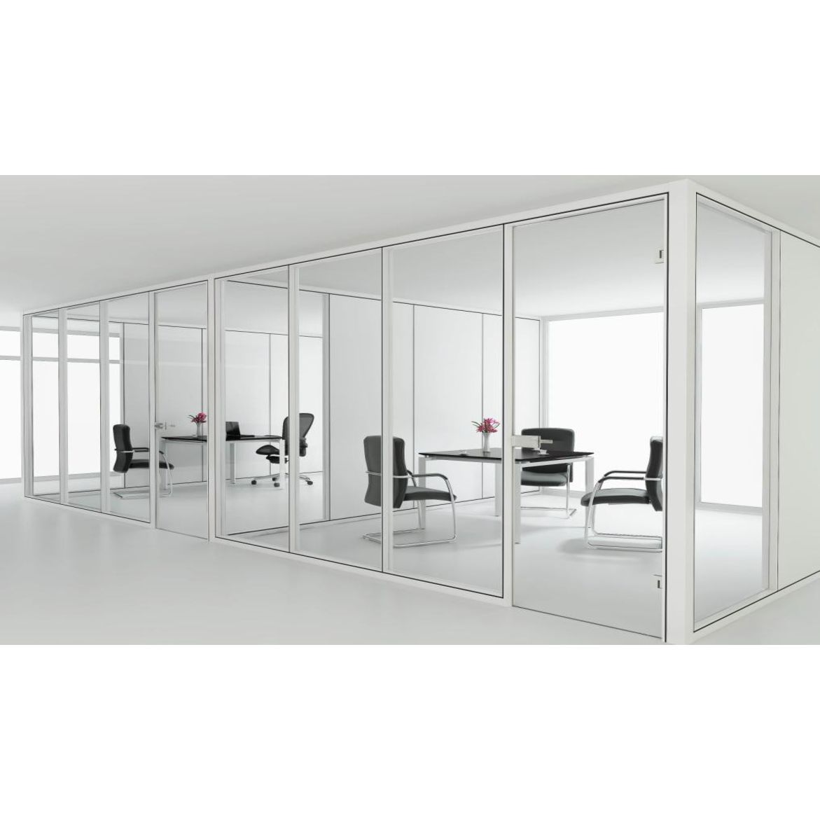 Modern Office High Partition Wall with Glass Aluminum Frame