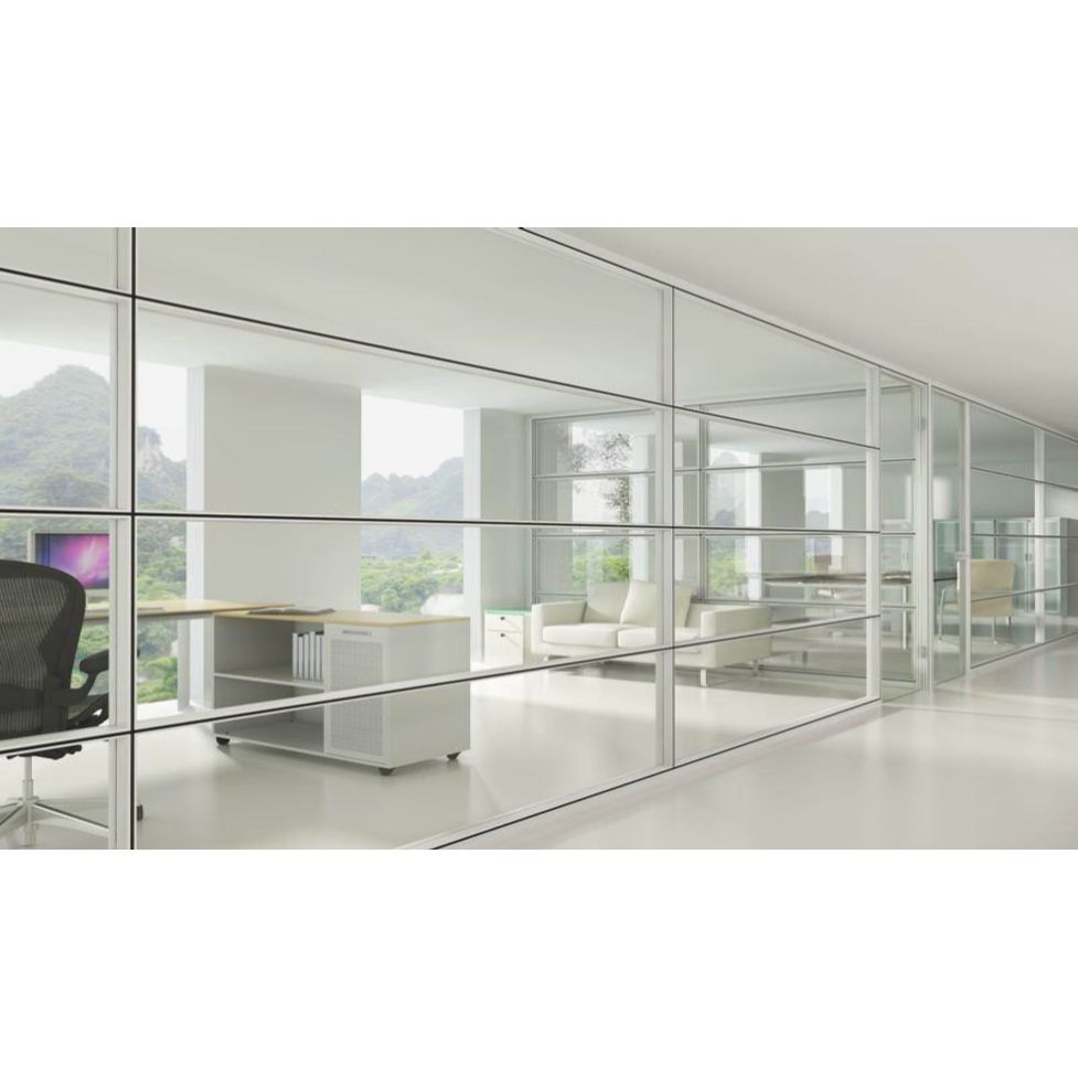 Modern Office Horizontal Partition Wall with Aluminum Glass Frame