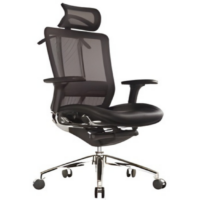 EXECUTIVE MESH AND LEATHER CHAIR WITH HEADREST - COS-Y0808H(C+A)