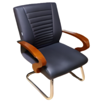 EXECUTIVE SLED BASE VISITOR CHAIR WITH WOODEN ARMS - CODE: COIC-75