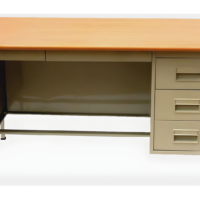 METAL AND WOODEN TOP LAMINATE DESK - SINGLE PEDESTAL DESK - CODE: GD-SPD